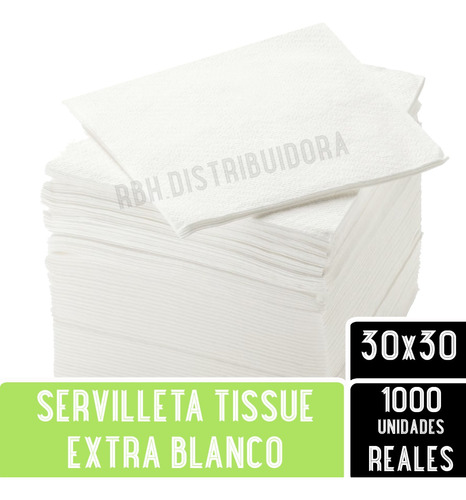 Servilletas Papel Blancas Calidad Premium 30x30 X1000 Reales