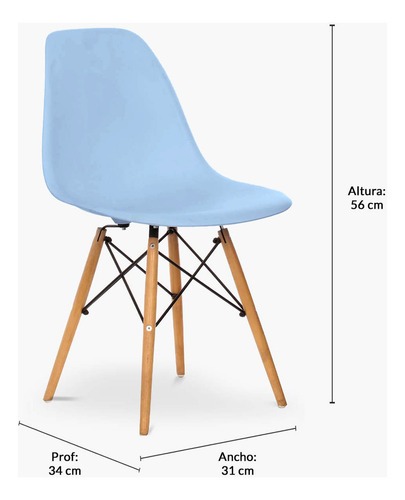 Silla Infantil Eames Dsw Celeste (réplica) Form