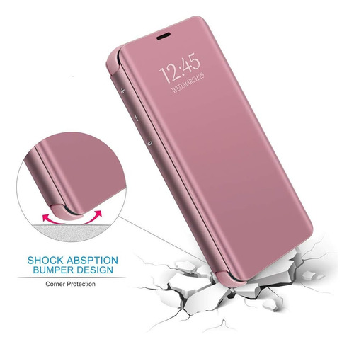 Funda Para Samsung S25 Ultra Clear View + Vidrio Full 9d Rosa