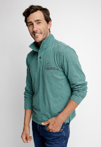 Polera Polo Hombre M/larga Verde Fw2023 Ferouch