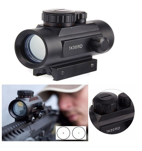 Imagen 2 de 5 de Mira Punto Rojo Red Dot 1x30 Pila Incluida