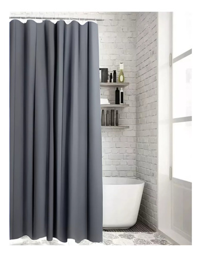Cortina De Baño Vero Hogar Merida 180x180 Cm Gris Oscuro