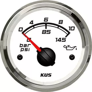 Reloj Indicador De Presión De Aceite Ø52mm 10bar Náutico Kus
