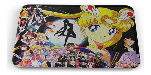 Tapete Sailor Moon Personajes Logo Baño Lavable 40x60cm