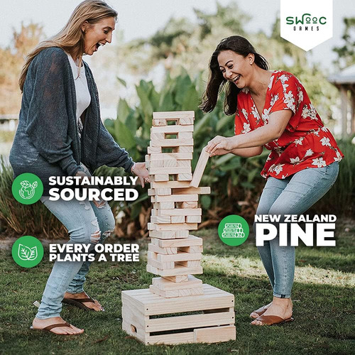 Swooc Games - Juego De Torre Gigante | 60 Bloques Grandes...