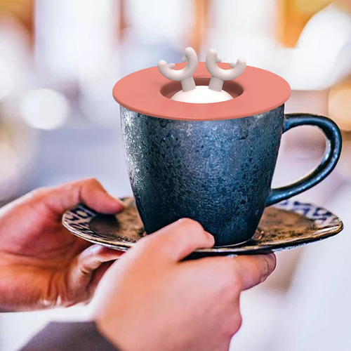 Tapas De Taza De Silicona Universal Taza De Café Con Rojo