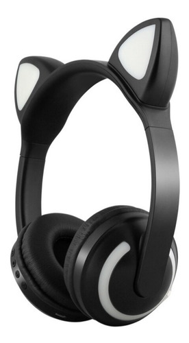 Headphone Orelha De Gato Com Led Bluetooth 5.0 Ear Gat Preto