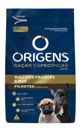 Ração Origens Cães Filhotes Buldog Frances E Pug 10,1kg