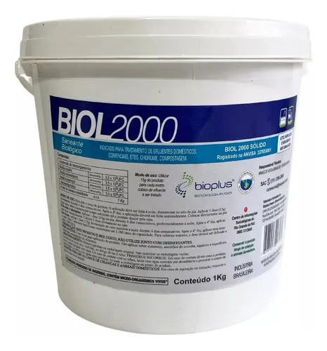 Biol 2000 Bactéria Limpa Fossa Ralos E Caixas De Gordura 1kg