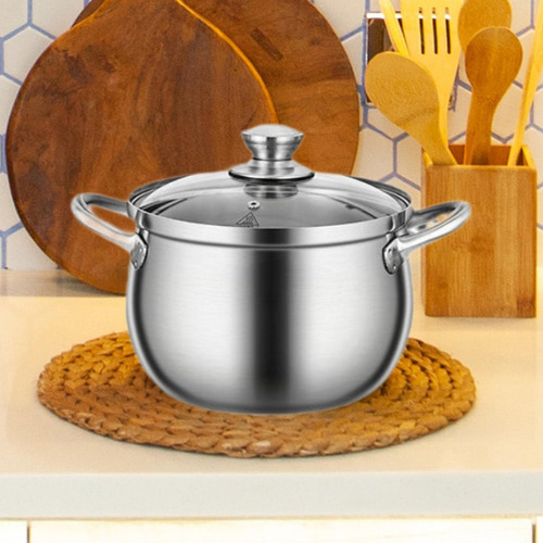 Olla Para Sopa De Acero Inoxidable Con Tapa, Olla Para 22 Cm