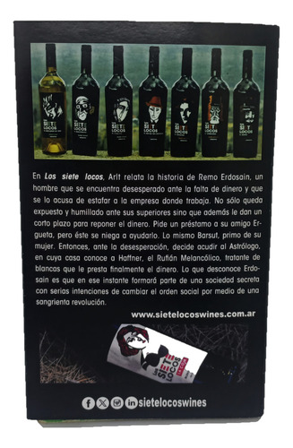 Estuche Vino X 3 Bot + Libro Los Siete Locos