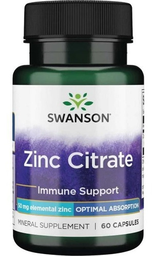 Citrato De Zinc 50mg/60capsulas Swanson ¡envio Gratis!