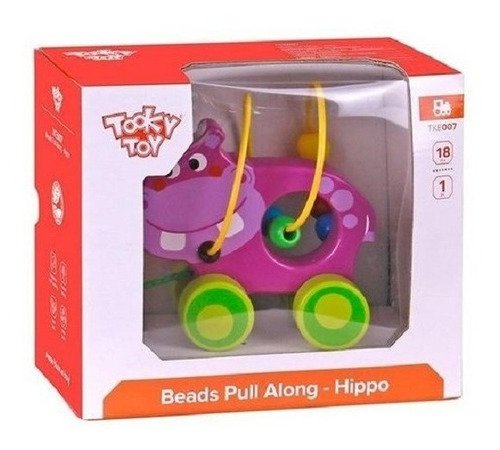 Autito Hipopotamo De Arrastre Madera Con Prono Tooky Toy Pr