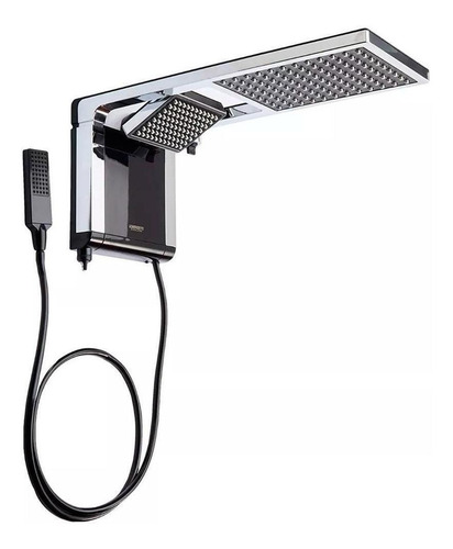 Imagem 4 de 8 de Chuveiro elétrico de parede Lorenzetti Acqua Ultra Duo preto-cromado 7800W 220V