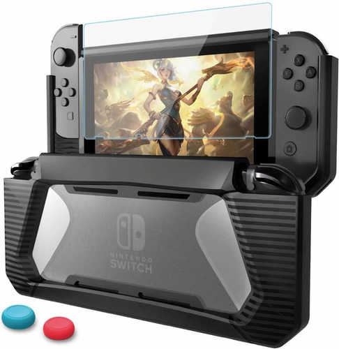 Imagem 1 de 8 de Case Capa Estojo E Película Vidro Para Nintendo Switch+2grip
