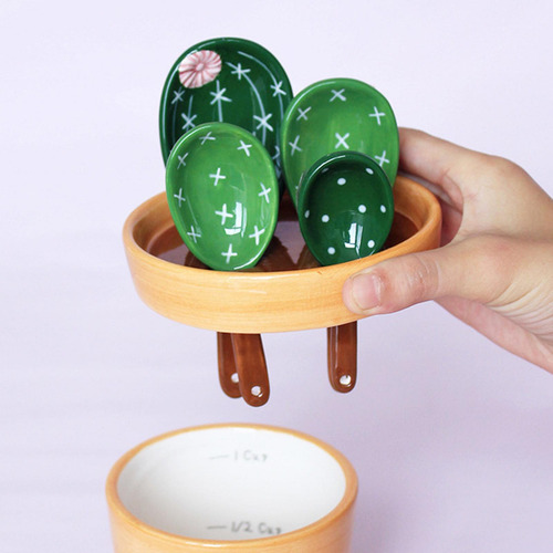 Cucharas Medidoras De Cactus Creativas En Maceta