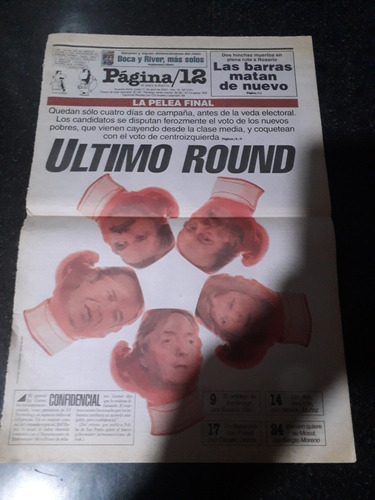 Tapa Diario Página 12 21 4 2003 Kirchner Menem Elecciones 