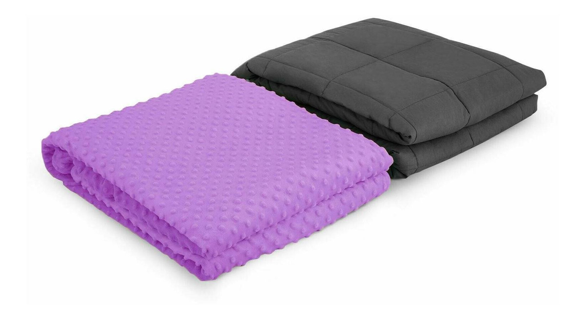 20lbs Queen Size Weighted Blanket + Purple Cover 60''x80-741 | Mercado