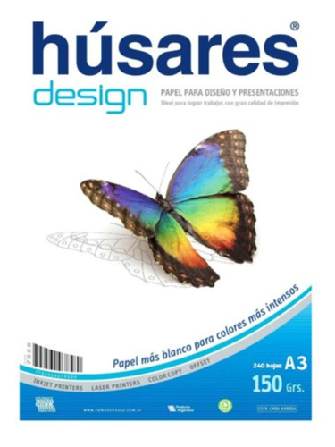 3 Resma A3 Husares Design 150g - 240 Hojas - 7916