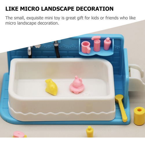 1 Juego De Muebles De Baño Mini House, Bañera En Miniatura