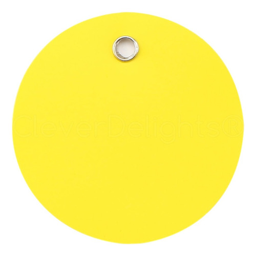50 Etiqueta Plastico Amarillo Brightdelights Redonda 3.0 Una