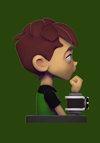 Imagen 2 de 4 de Ben 10 Reboot Bust- Figura Plastica