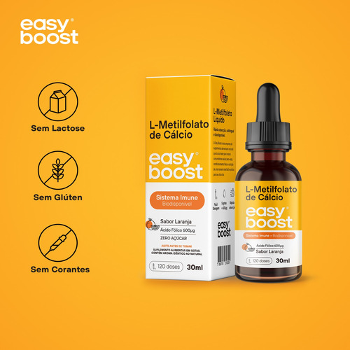L-metilfolato De Cálcio Easy Boost Vitamina B9 Kit 2x 60ml
