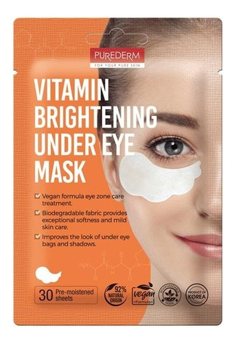Purederm Vitamin Brightening Under Eye Mask 30 Unidades Tipo de piel Todo tipo