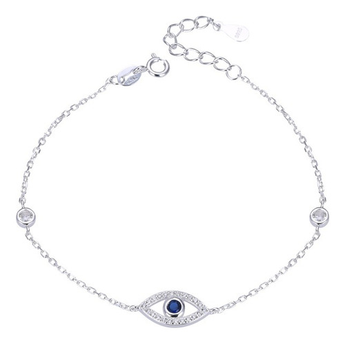 Pulsera Plata 925 Zircon Ojo Turco Mujer Regalo Cubic Mujer