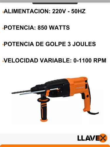 Rotomartillo Taladro Percutor 850w Sds Plus + Mandril 13mm