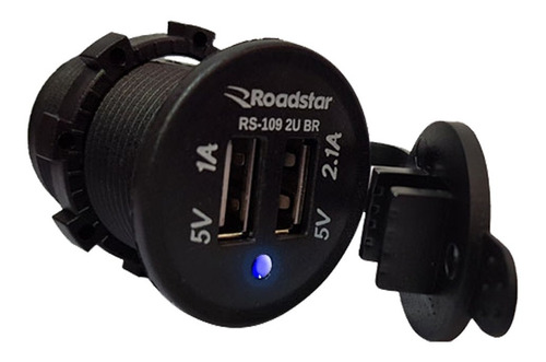 Tomada 2 Usb Automotivo P/ Carregar Celular Tab 12v Roadstar