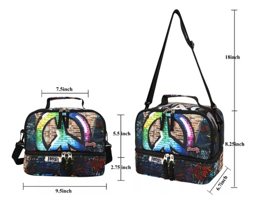 Kit Mochila Escolar Con Ruedas Marca Seasting Negro Grafiti