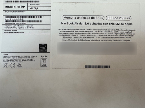 Macbook Air M2 13 (100 Pila) 256gb De Ram - 8gb Ssd Blanco (Usado)