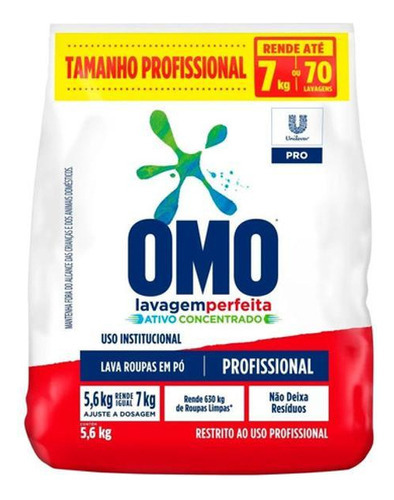 Sabão Em Pó Omo Concentrado Rende 70 Lavagens Perfeitas 5,kg