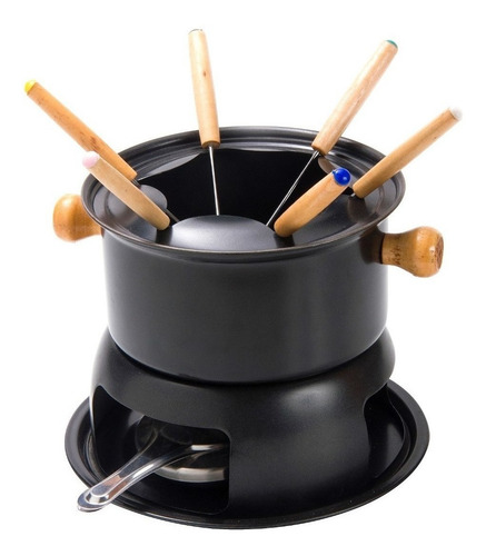 Fondue Teflon + 6 Pinchos Queso Carne Choco Palermo O Centro