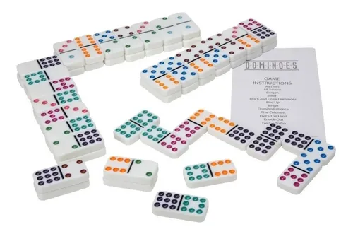 Domino Juego De Mesa Doble 9 50 Fichas De Colores