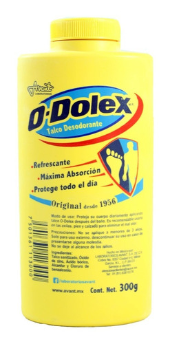 Talco Desodorante O Dolex Amarillo 300 Gr