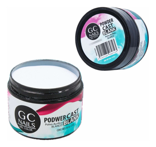 Polvo Acrílico Básico Para Uñas Gc Nails Powder Cast 1/2oz Color Blank Blanco
