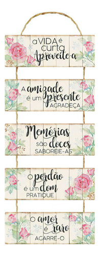 Placa Decorativa A Vida É Curta Aproveite-a (29,5x90cm)