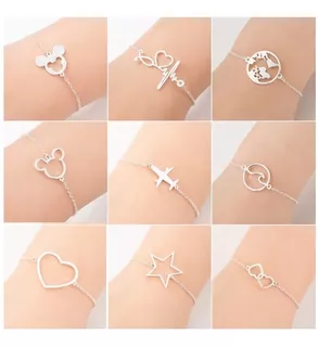 Pulsera De Plata 950 Mujer Personalizada Dijes Brazaletes