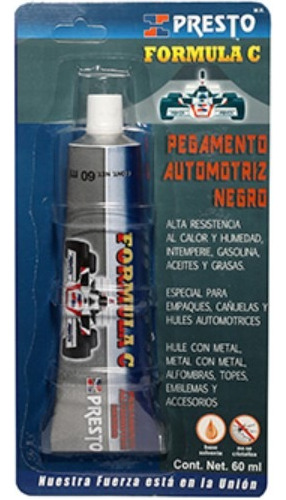 Pegamento Automotriz Negro Formula C 60ml