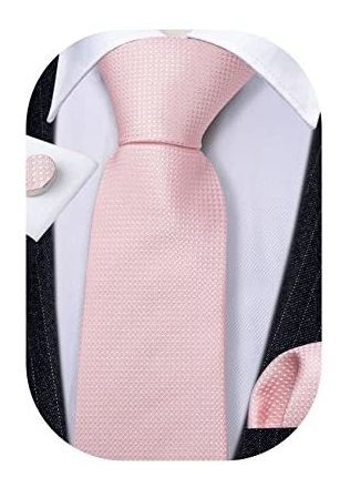 Barry. Wang Pink Men Ties Set Solid Floral Silk Rz67y