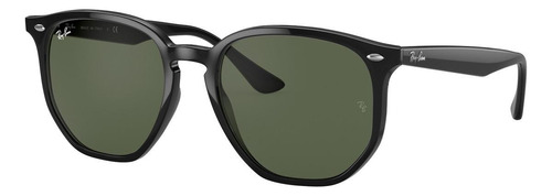 Óculos de sol Ray-Ban I-Shape RB4306 Standard armação de propionato cor gloss black, lente green de plástico clássica, haste gloss black de propionato