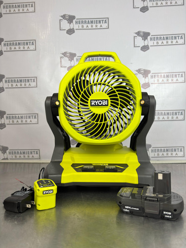Ventilador Con Rociador Ryobi 18v Pcl851k 7-1/2in 1.5ah Set 19.05 Cm 60 Verde/gris Gris Plástico 3