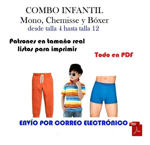 Patrones Moldes De Boxer Chemi Y Mono Para Niños