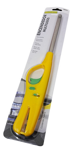 Encendedor Gas Multiusos Electrico Recargable Amarillo 10pz