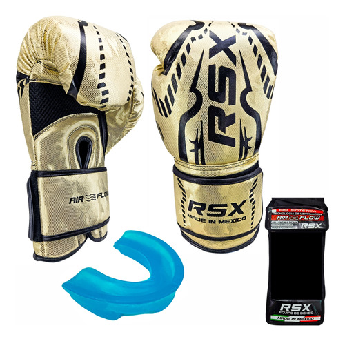 Guantes De Box Rsx Kit Oz Fighter Thai Kickboxing Boxeo Onza