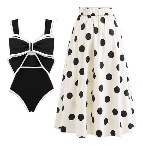 H 2025 Nuevo 2pcs Bikini, Traje De Baño Y Falda De Una Pieza