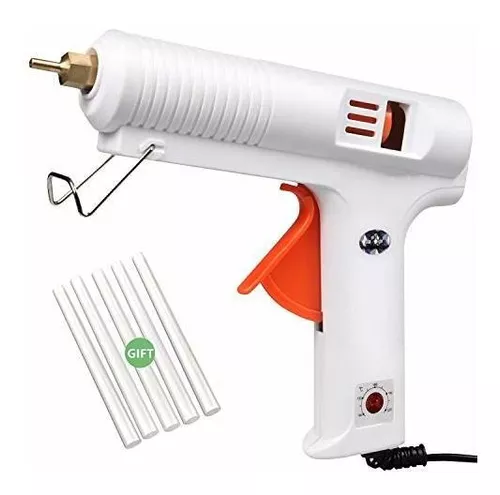 Boswell Full Size Hot Glue Gun 150 Watts with 6 Copper Nozzles Temperature Adjustable Craft Repair Tool Professional Melting Glue Gun DIY Thermo Tool