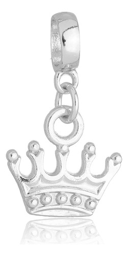 Berloque Coroa Banhado A Prata 925 Premium